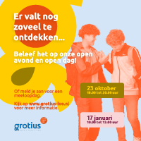 Ervaar Grotius zelf op onze open avond en open dag!